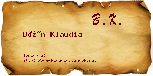 Bán Klaudia névjegykártya