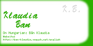 klaudia ban business card