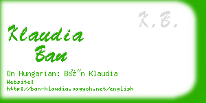 klaudia ban business card